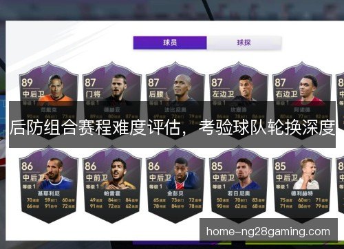后防组合赛程难度评估,考验球队轮换深度 后防组合赛程难度评估,考验球队轮换深度